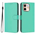 For vivo Y28 4G Skin Feel Solid Color Leather Phone Case with Lanyard(Green) - 2