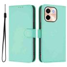 For vivo Y28 4G Skin Feel Solid Color Leather Phone Case with Lanyard(Mint Green) - 2