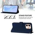 For vivo Y28 4G Skin Feel Solid Color Leather Phone Case with Lanyard(Navy Blue) - 3