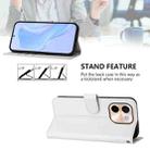 For vivo Y28 4G Skin Feel Solid Color Leather Phone Case with Lanyard(White) - 3