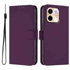 For vivo Y28 4G Skin Feel Solid Color Leather Phone Case with Lanyard(Violet) - 2