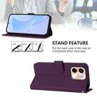 For vivo Y28 4G Skin Feel Solid Color Leather Phone Case with Lanyard(Violet) - 3