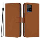 For vivo Y33S 4G Global / Y21 2021 Skin Feel Solid Color Leather Phone Case with Lanyard(Brown) - 2