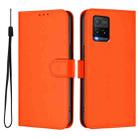 For vivo Y33S 4G Global / Y21 2021 Skin Feel Solid Color Leather Phone Case with Lanyard(Orange) - 2