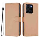 For vivo Y35 4G Global / Y22S 4G Global Skin Feel Solid Color Leather Phone Case with Lanyard(Nude) - 2