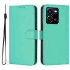 For vivo Y35 4G Global / Y22S 4G Global Skin Feel Solid Color Leather Phone Case with Lanyard(Green) - 2