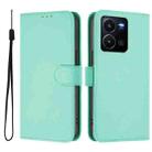 For vivo Y35 4G Global / Y22S 4G Global Skin Feel Solid Color Leather Phone Case with Lanyard(Mint Green) - 2