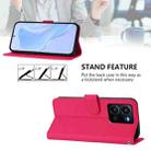 For vivo Y35 4G Global / Y22S 4G Global Skin Feel Solid Color Leather Phone Case with Lanyard(Rose Red) - 3