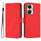 For vivo Y27 4G 2023 Global Skin Feel Solid Color Leather Phone Case with Lanyard(Red) - 2