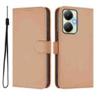 For vivo Y27 4G 2023 Global Skin Feel Solid Color Leather Phone Case with Lanyard(Nude) - 2