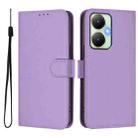 For vivo Y27 4G 2023 Global Skin Feel Solid Color Leather Phone Case with Lanyard(Lavender Purple) - 2