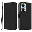 For vivo Y27 4G 2023 Global Skin Feel Solid Color Leather Phone Case with Lanyard(Black) - 2