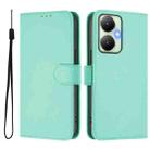 For vivo Y27 4G 2023 Global Skin Feel Solid Color Leather Phone Case with Lanyard(Mint Green) - 2