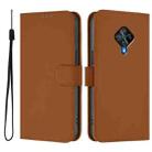 For vivo Y53S 4G / Y51A 2021 Skin Feel Solid Color Leather Phone Case with Lanyard(Brown) - 2