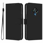 For vivo Y53S 4G / Y51A 2021 Skin Feel Solid Color Leather Phone Case with Lanyard(Black) - 2