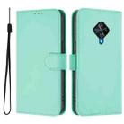 For vivo Y53S 4G / Y51A 2021 Skin Feel Solid Color Leather Phone Case with Lanyard(Mint Green) - 2