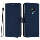 For vivo Y53S 4G / Y51A 2021 Skin Feel Solid Color Leather Phone Case with Lanyard(Navy Blue) - 2