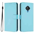 For vivo Y53S 4G / Y51A 2021 Skin Feel Solid Color Leather Phone Case with Lanyard(Sky Blue) - 2