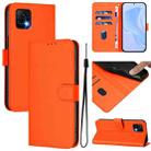 For vivo Y52S 5G / iQOO U3 / Y31S 5G Skin Feel Solid Color Leather Phone Case with Lanyard(Orange) - 1