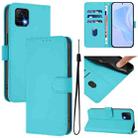 For vivo Y52S 5G / iQOO U3 / Y31S 5G Skin Feel Solid Color Leather Phone Case with Lanyard(Lake Blue) - 1