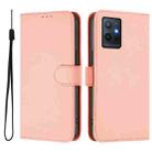 For vivo Y55S 2023 5G / Y55 5G Global Skin Feel Solid Color Leather Phone Case with Lanyard(Pink) - 2