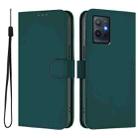 For vivo Y55S 2023 5G / Y55 5G Global Skin Feel Solid Color Leather Phone Case with Lanyard(Dark Green) - 2