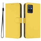 For vivo Y55S 2023 5G / Y55 5G Global Skin Feel Solid Color Leather Phone Case with Lanyard(Lemon Yellow) - 2