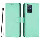 For vivo Y55S 2023 5G / Y55 5G Global Skin Feel Solid Color Leather Phone Case with Lanyard(Mint Green) - 2