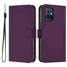 For vivo Y55S 2023 5G / Y55 5G Global Skin Feel Solid Color Leather Phone Case with Lanyard(Violet) - 2