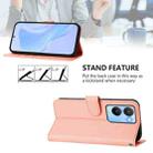 For vivo Y56 5G Global / Y16 4G Global Skin Feel Solid Color Leather Phone Case with Lanyard(Pink) - 3