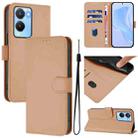 For vivo Y56 5G Global / Y16 4G Global Skin Feel Solid Color Leather Phone Case with Lanyard(Nude) - 1