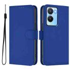 For vivo Y56 5G Global / Y16 4G Global Skin Feel Solid Color Leather Phone Case with Lanyard(Dark Blue) - 2