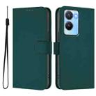 For vivo Y56 5G Global / Y16 4G Global Skin Feel Solid Color Leather Phone Case with Lanyard(Dark Green) - 2