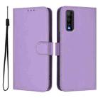 For vivo Y70S Skin Feel Solid Color Leather Phone Case with Lanyard(Lavender Purple) - 2