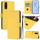 For vivo Y70S Skin Feel Solid Color Leather Phone Case with Lanyard(Lemon Yellow) - 1