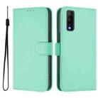 For vivo Y70S Skin Feel Solid Color Leather Phone Case with Lanyard(Mint Green) - 2