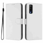 For vivo Y70S Skin Feel Solid Color Leather Phone Case with Lanyard(White) - 2