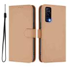 For vivo Y72 5G / iQOO Z3 / Y52 5G Skin Feel Solid Color Leather Phone Case with Lanyard(Nude) - 2