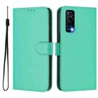 For vivo Y72 5G / iQOO Z3 / Y52 5G Skin Feel Solid Color Leather Phone Case with Lanyard(Green) - 2