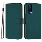 For vivo Y72 5G / iQOO Z3 / Y52 5G Skin Feel Solid Color Leather Phone Case with Lanyard(Dark Green) - 2