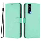 For vivo Y72 5G / iQOO Z3 / Y52 5G Skin Feel Solid Color Leather Phone Case with Lanyard(Mint Green) - 2