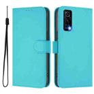 For vivo Y72 5G / iQOO Z3 / Y52 5G Skin Feel Solid Color Leather Phone Case with Lanyard(Lake Blue) - 2
