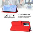 For vivo Y76 5G Skin Feel Solid Color Leather Phone Case with Lanyard(Red) - 3