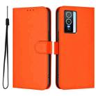 For vivo Y76 5G Skin Feel Solid Color Leather Phone Case with Lanyard(Orange) - 2