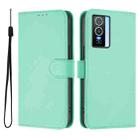 For vivo Y76 5G Skin Feel Solid Color Leather Phone Case with Lanyard(Mint Green) - 2