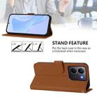 For vivo Y36 5G Global / Y36 4G Global Skin Feel Solid Color Leather Phone Case with Lanyard(Brown) - 3