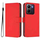 For vivo Y36 5G Global / Y36 4G Global Skin Feel Solid Color Leather Phone Case with Lanyard(Red) - 2