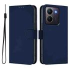 For vivo Y36 5G Global / Y36 4G Global Skin Feel Solid Color Leather Phone Case with Lanyard(Navy Blue) - 2