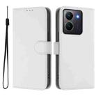 For vivo Y36 5G Global / Y36 4G Global Skin Feel Solid Color Leather Phone Case with Lanyard(White) - 2