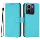 For vivo Y36 5G Global / Y36 4G Global Skin Feel Solid Color Leather Phone Case with Lanyard(Lake Blue) - 2